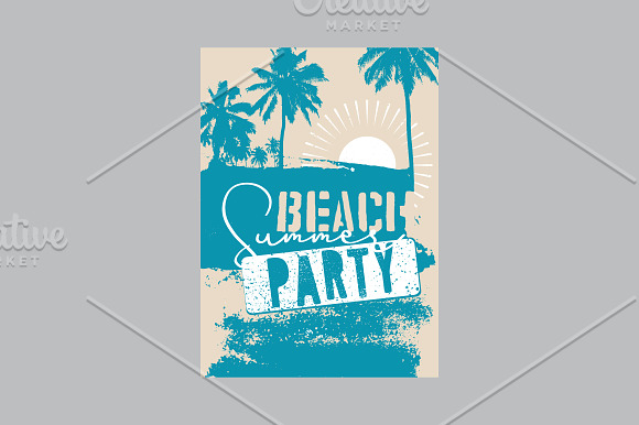 Summer Beach Party vintage posters. in Illustrations - product preview 4
