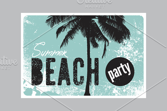 Summer Beach Party vintage posters. in Illustrations - product preview 5