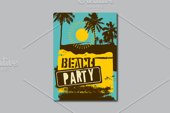 Summer Beach Party vintage posters. in Illustrations - product preview 6