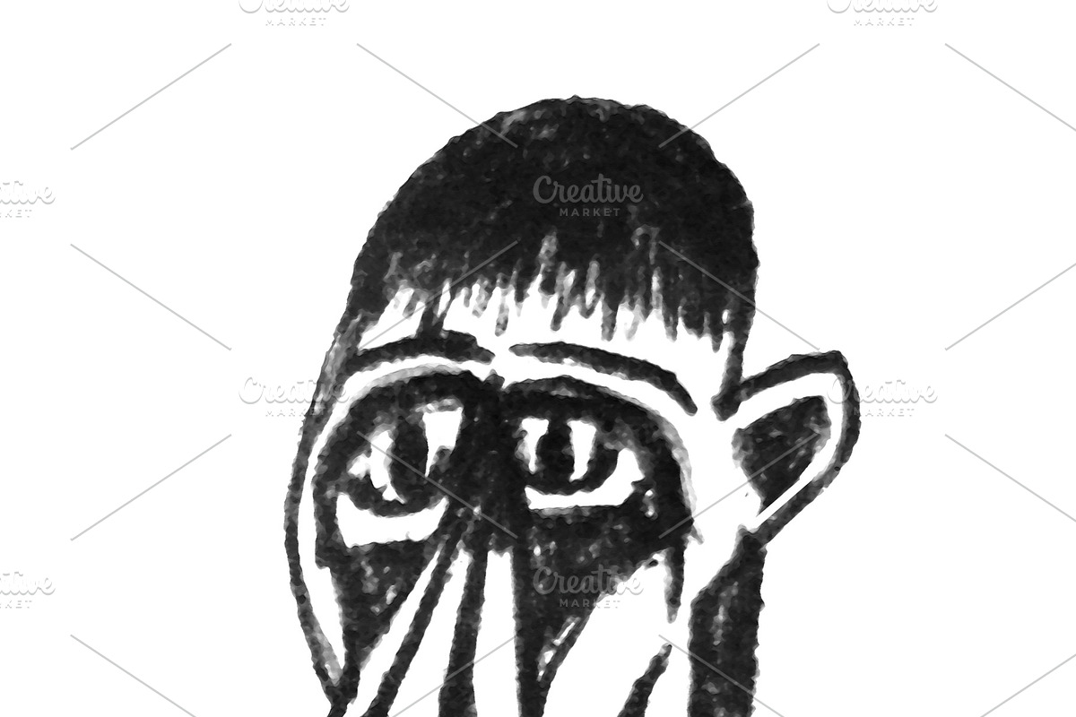 Hand Drawn Slim Man Portrait Illustr in Illustrations - product preview 8
