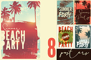 Summer Beach Party vintage posters.