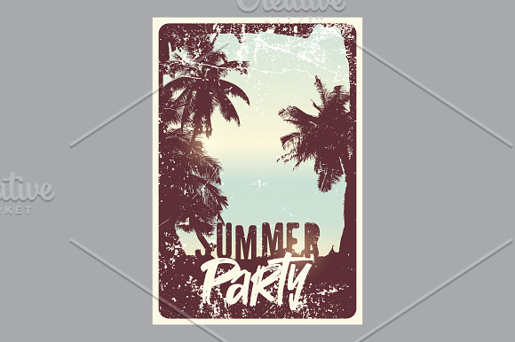 Summer Beach Party vintage posters. in Illustrations - product preview 2