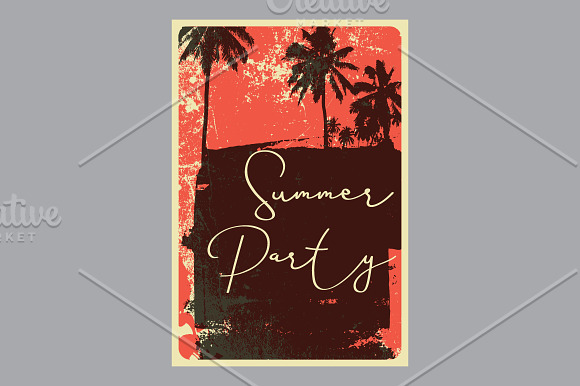 Summer Beach Party vintage posters. in Illustrations - product preview 3