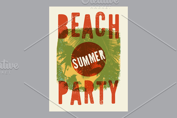 Summer Beach Party vintage posters. in Illustrations - product preview 5