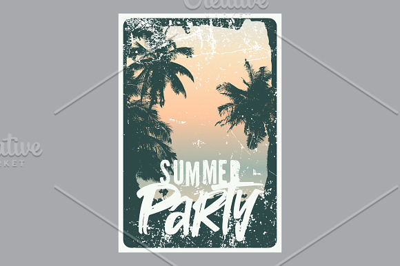 Summer Beach Party vintage posters. in Illustrations - product preview 6