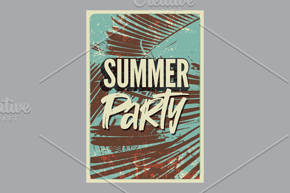 Summer Beach Party vintage posters. in Illustrations - product preview 7