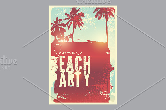 Summer Beach Party vintage posters. in Illustrations - product preview 8
