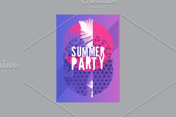 Summer Party geometrical posters. in Illustrations - product preview 2
