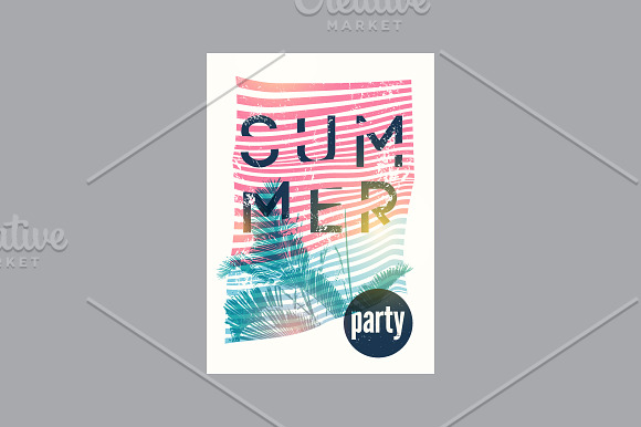 Summer Party geometrical posters. in Illustrations - product preview 3