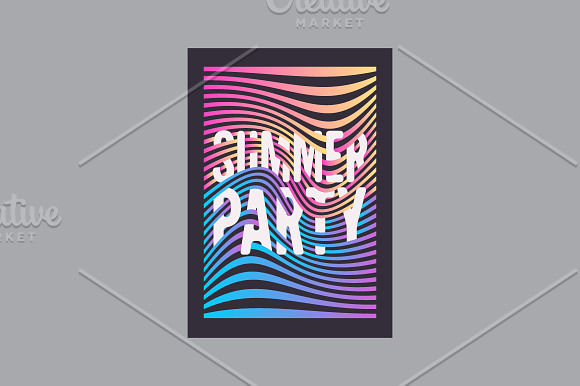 Summer Party geometrical posters. in Illustrations - product preview 4