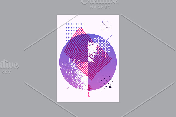 Summer Party geometrical posters. in Illustrations - product preview 9