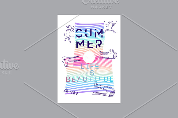 Summer Party geometrical posters. in Illustrations - product preview 13