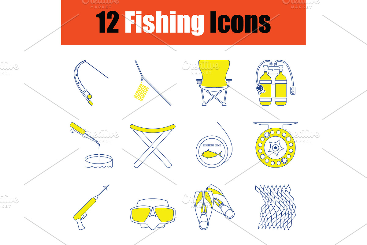 Fishing icon set in Icons - product preview 8
