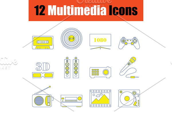 Multimedia  icon set
