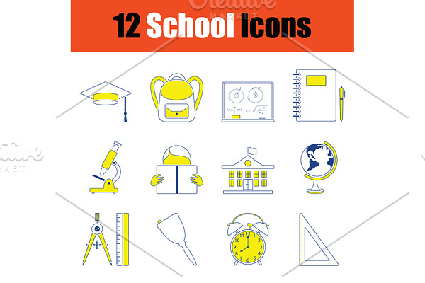 School icon set