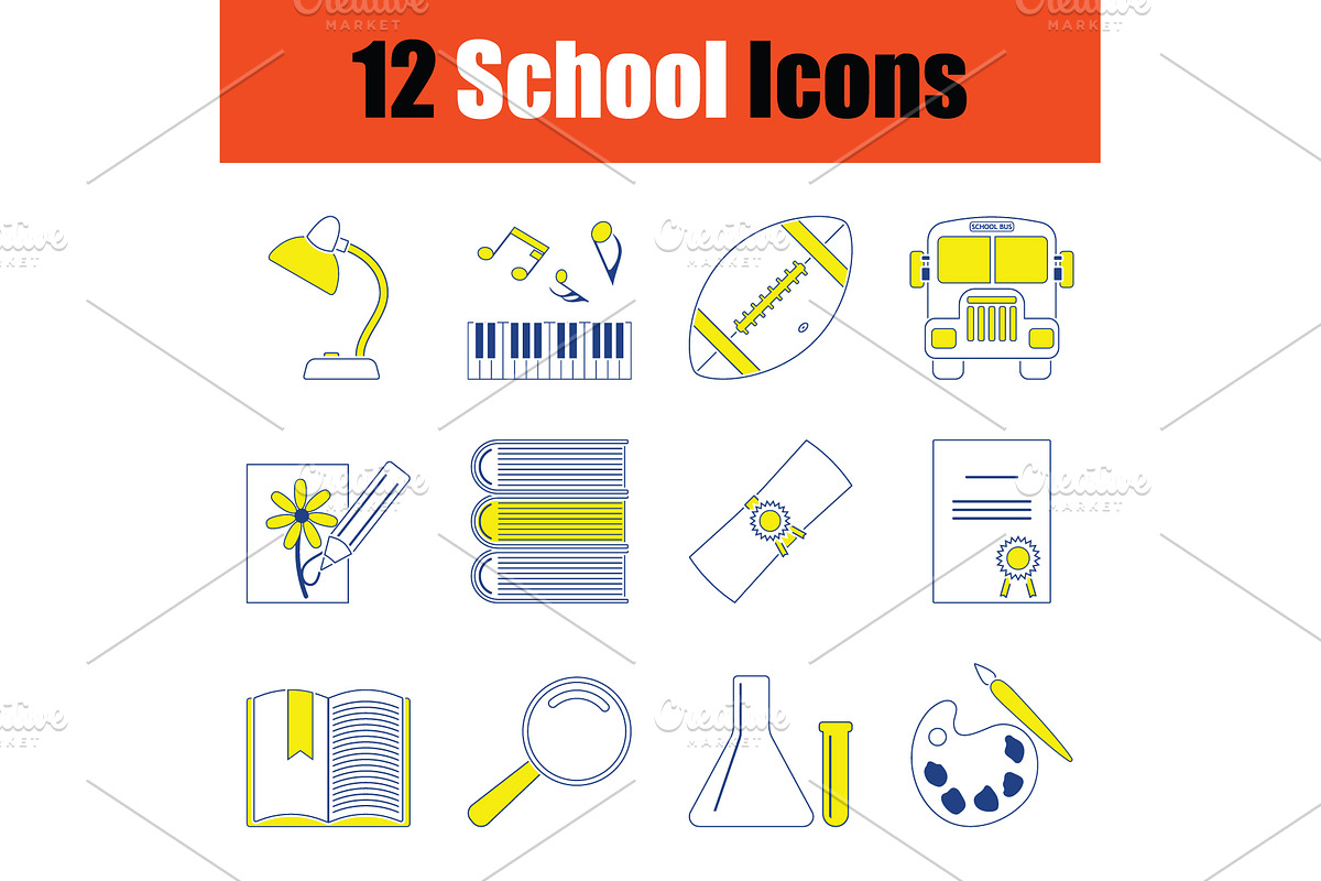 School icon set in Icons - product preview 8