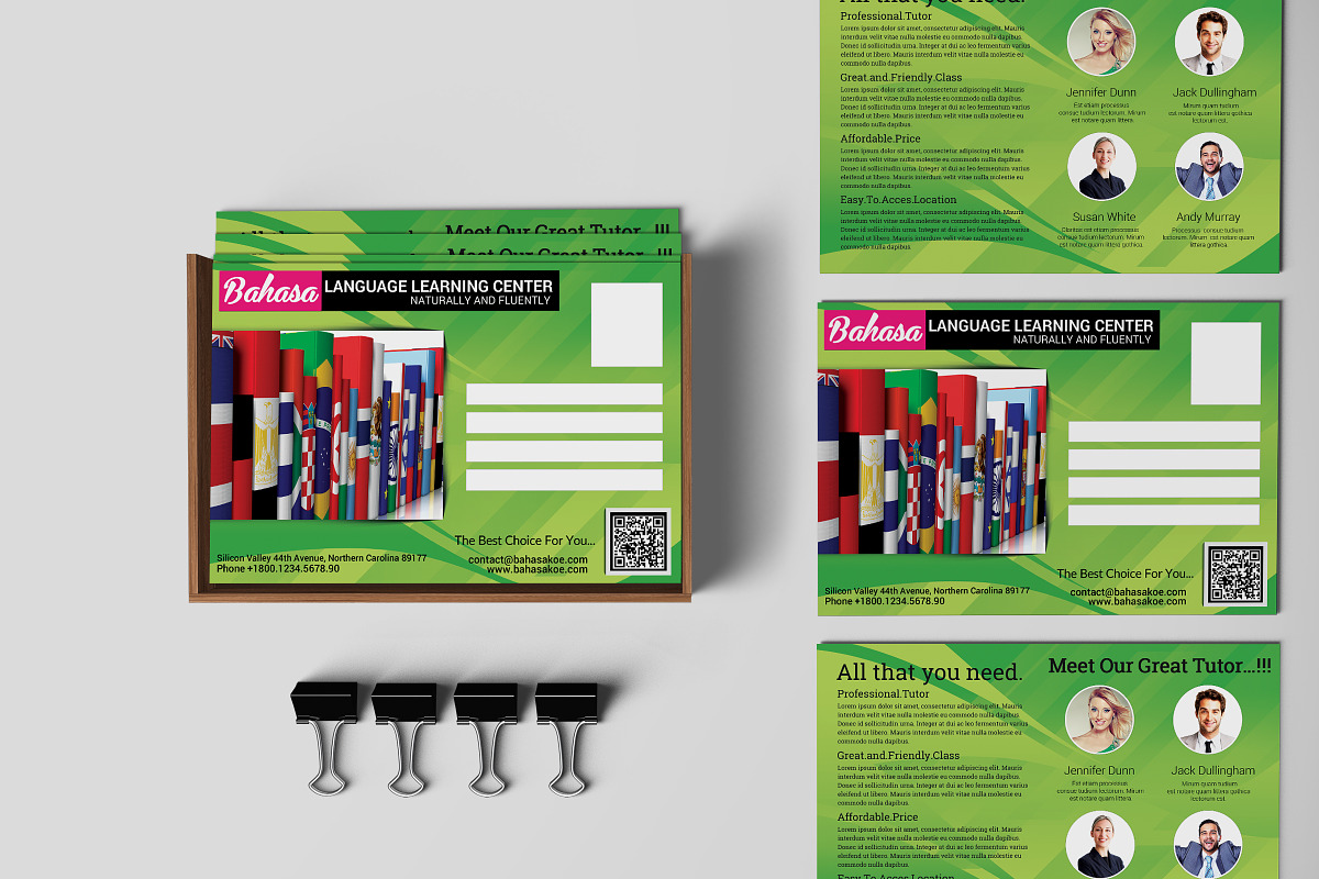 Language Center Promotion PostCard in Postcard Templates - product preview 8