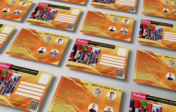 Language Center Promotion PostCard in Postcard Templates - product preview 3