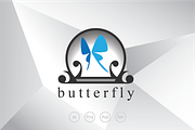 Butterfly  in Sphere Logo Template