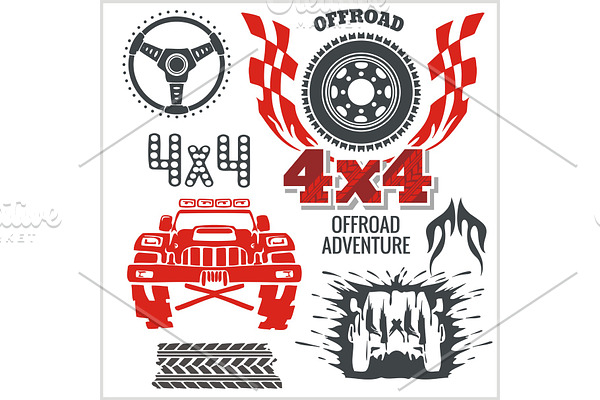 Off-road elements and emblem -