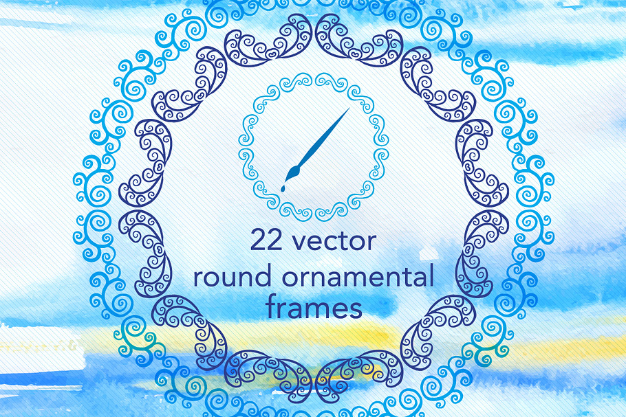 Set of vector round frames. in Photoshop Shapes - product preview 8