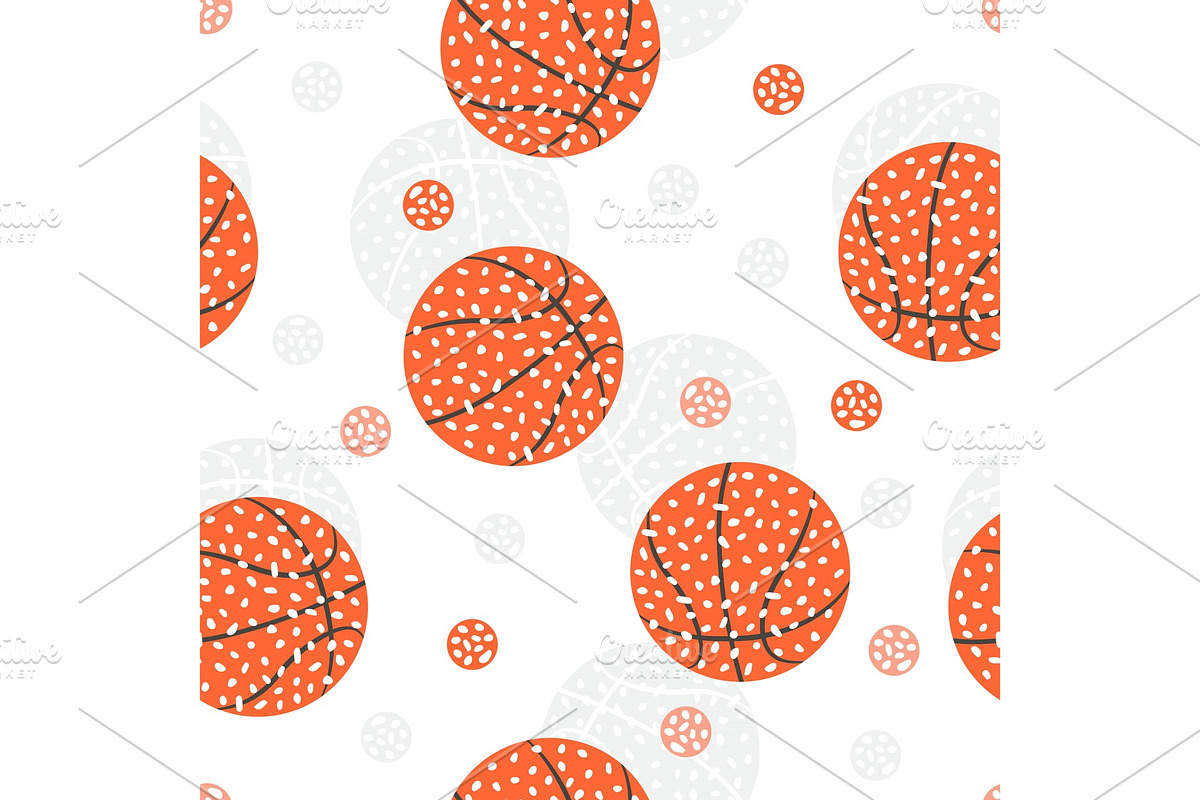Seamless pattern with basketball in Objects - product preview 8