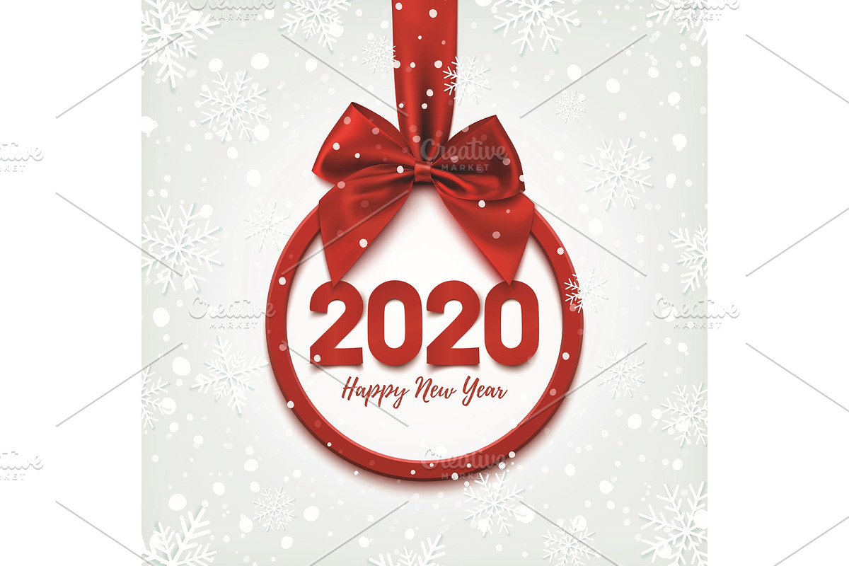 Happy New Year 2020 round banner. in Objects - product preview 8