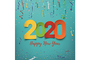 Happy New Year 2020. Abstract design