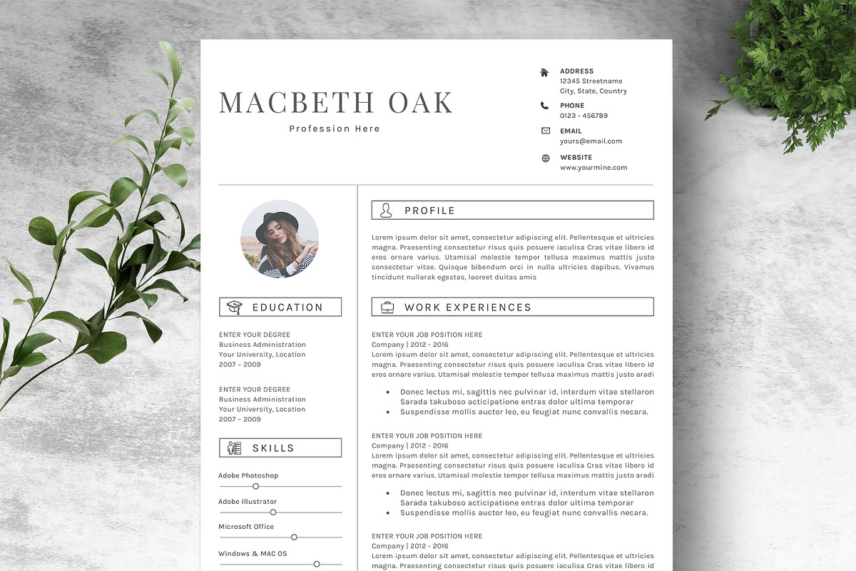 Creative Resume Template 3 Pages in Letter Templates - product preview 8