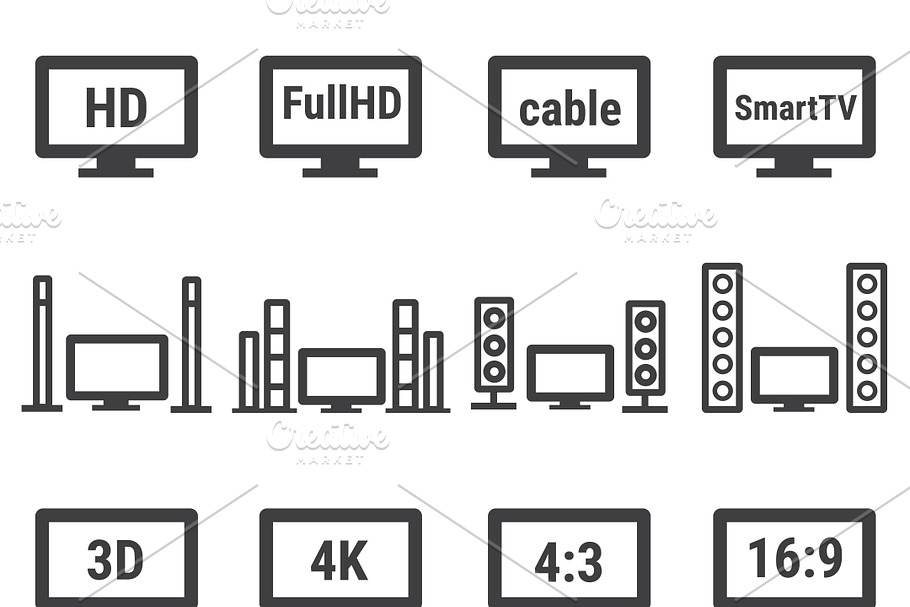 TV related vector icon set in Icons - product preview 8