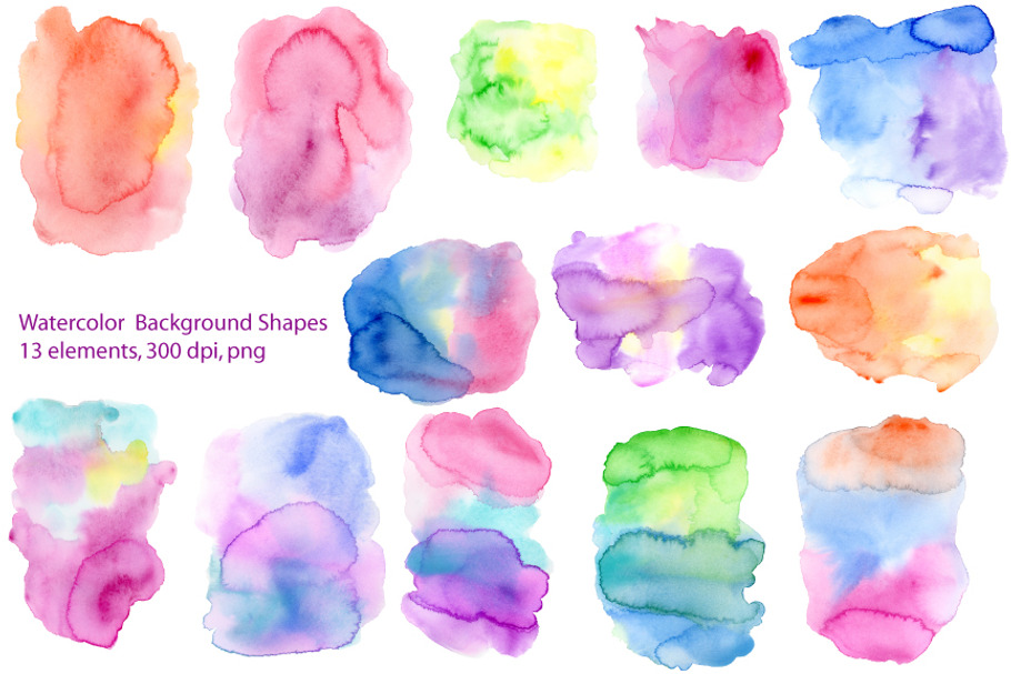Watercolor Background Shapes in Textures - product preview 8