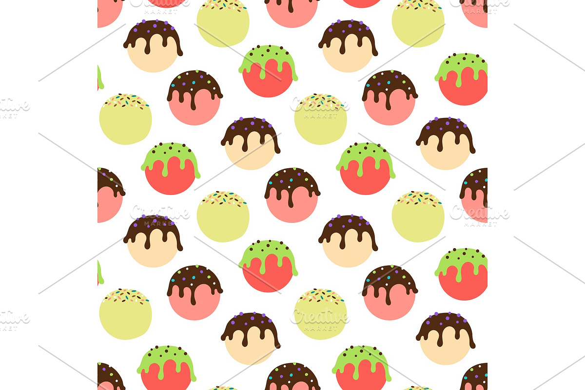 Ice cream balls seamless pattern in Graphics - product preview 8