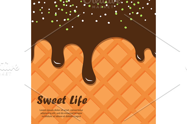 Wafer and chocolate vector