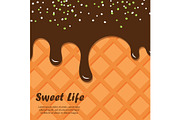 Wafer and chocolate vector