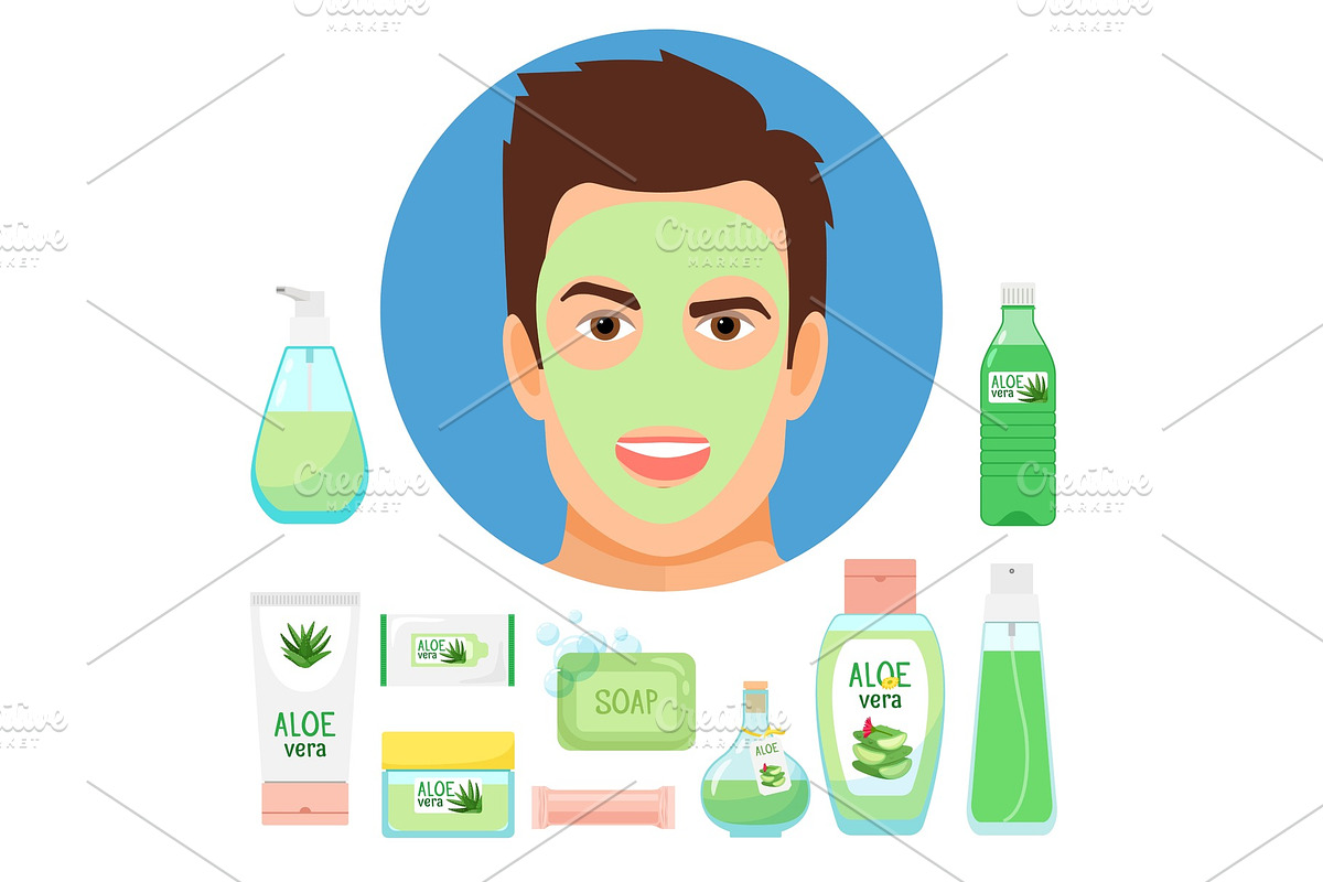 Male beauty treatments with organic in Graphics - product preview 8