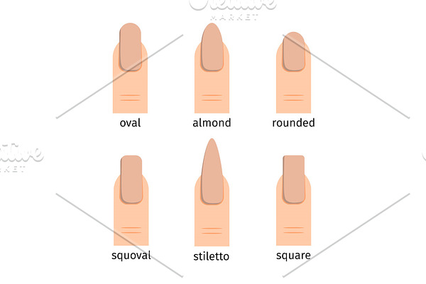 Most popular nail shapes with nude