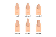 Most popular nail shapes with nude