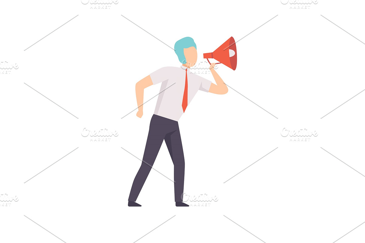 Businessman with a megaphone in Illustrations - product preview 8