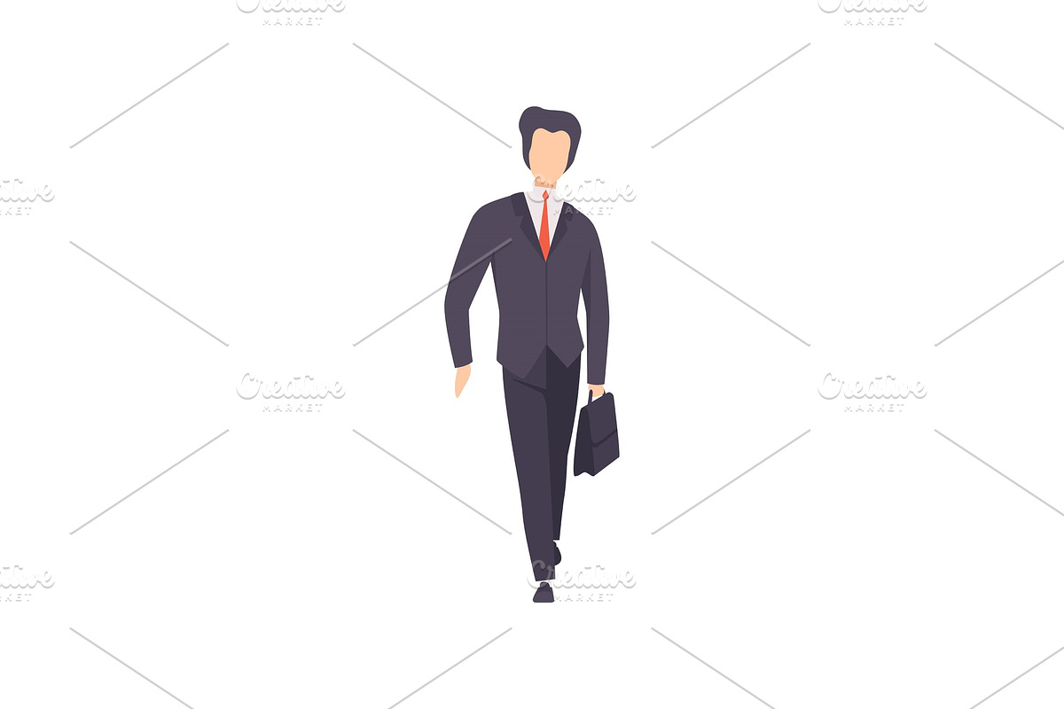 Businessman in black suit standing in Illustrations - product preview 8