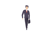 Businessman in black suit standing