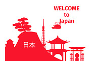 Welcome to Japan vector poster with