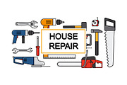 House repair banner design with line