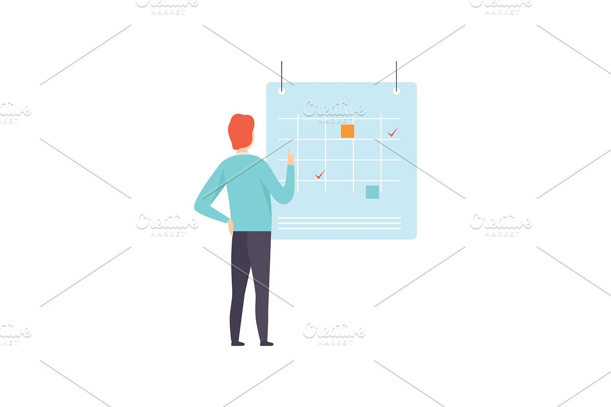 Businessman planning and scheduling in Illustrations - product preview 8
