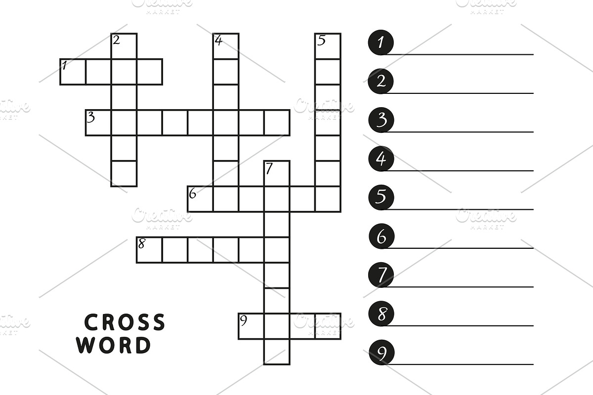 Black and white crossword vector in Graphics - product preview 8