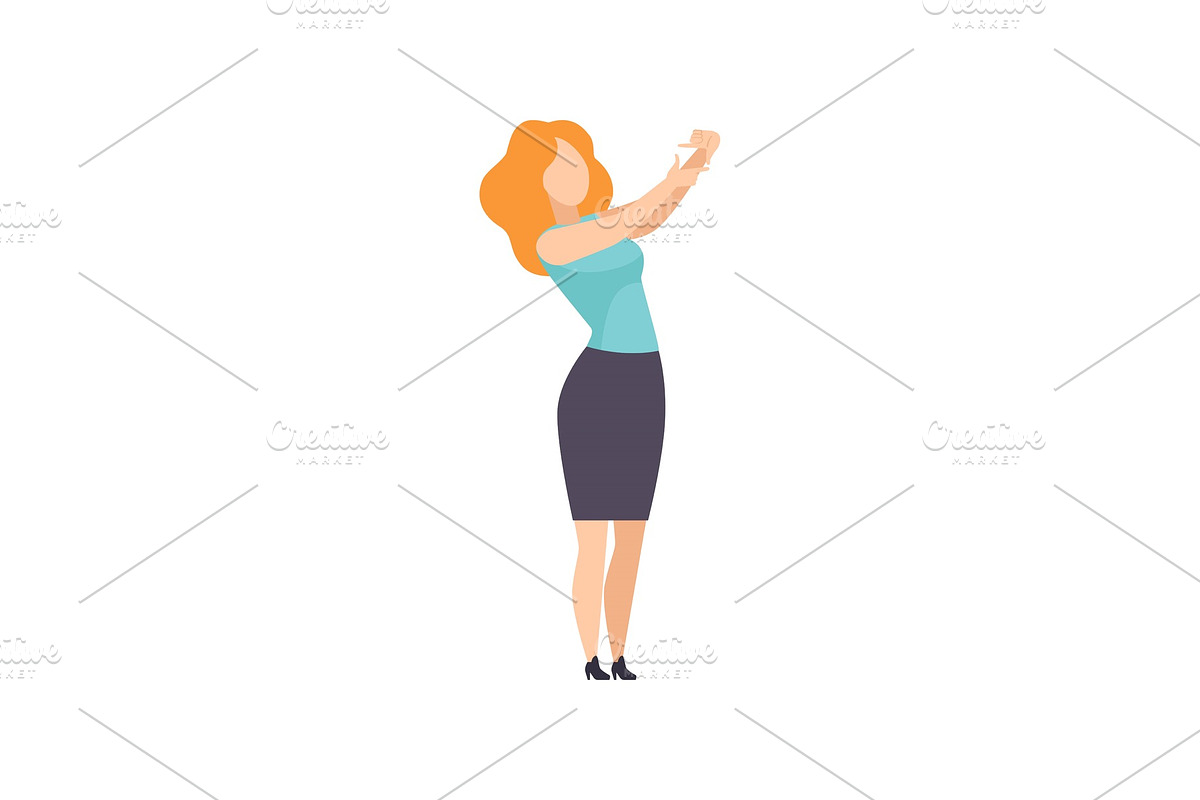 Woman making frame as a focus for in Illustrations - product preview 8