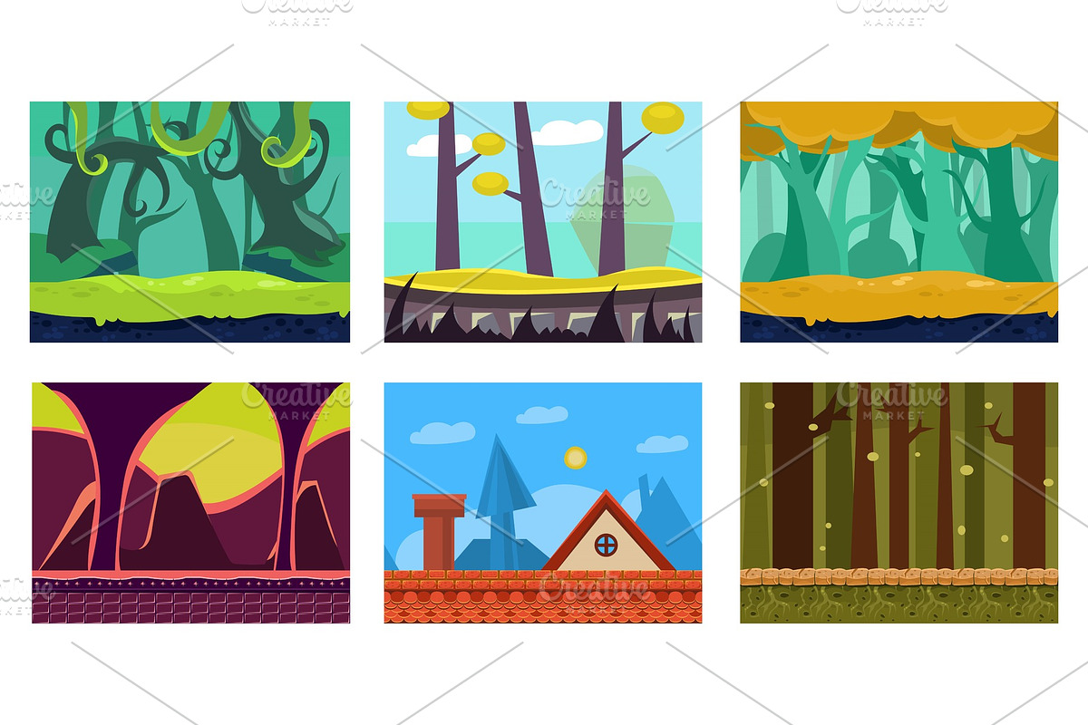 Flat vector set of 6 scenes for in Illustrations - product preview 8