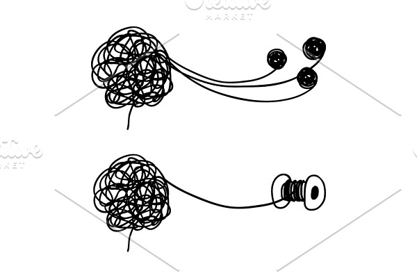 Tangled and untangled brain metaphor