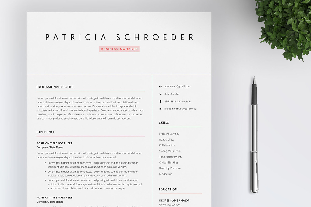 Resume Template / Cover Letter in Resume Templates - product preview 8