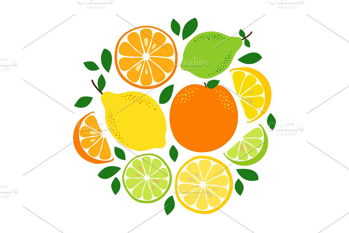 Cute Citrus Fruits Lemon, Lime and in Illustrations - product preview 8