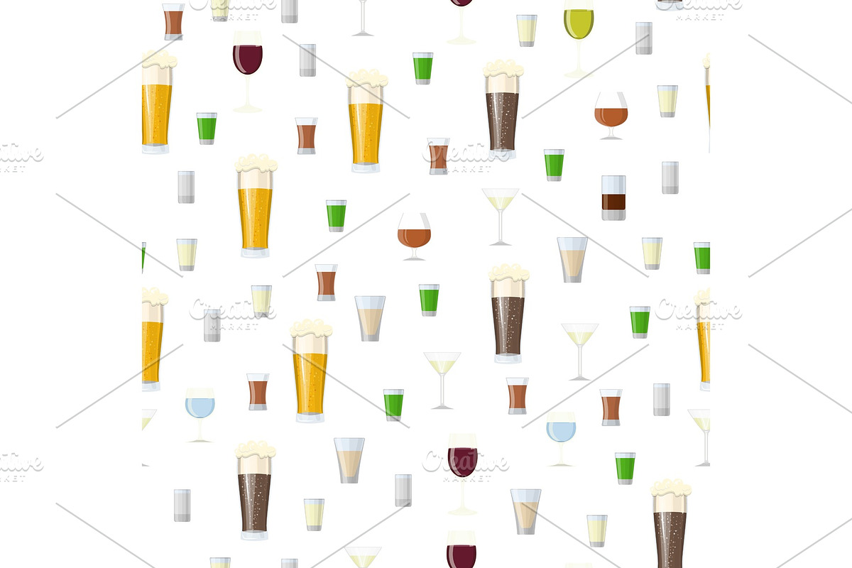 Seamless pattern with Alcoholic in Illustrations - product preview 8